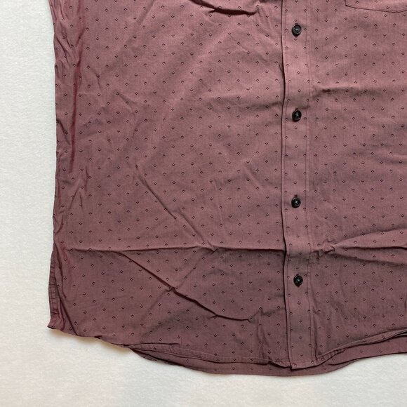 Travis Mathew Shirt Mens XL Purple Brown Short Sleeve Button Up - Picture 5 of 11